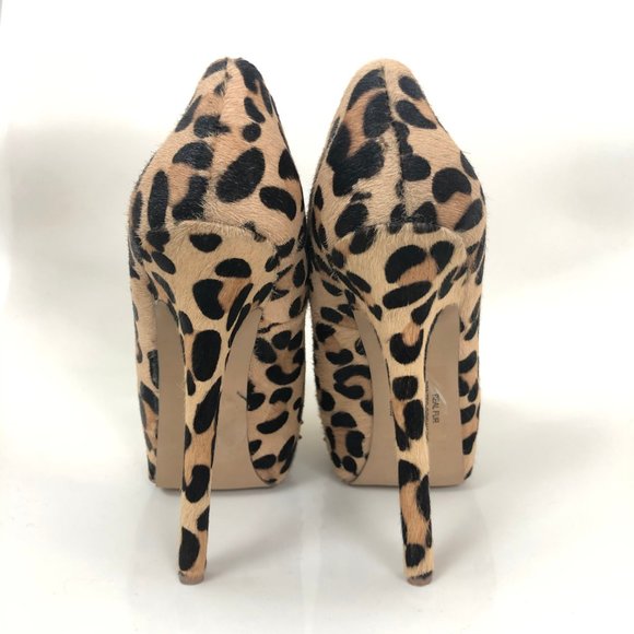 Steve Madden Cheetah Cow Hair Platform Heels - Picture 6 of 8